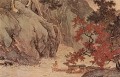 fishing life in mountains old China ink